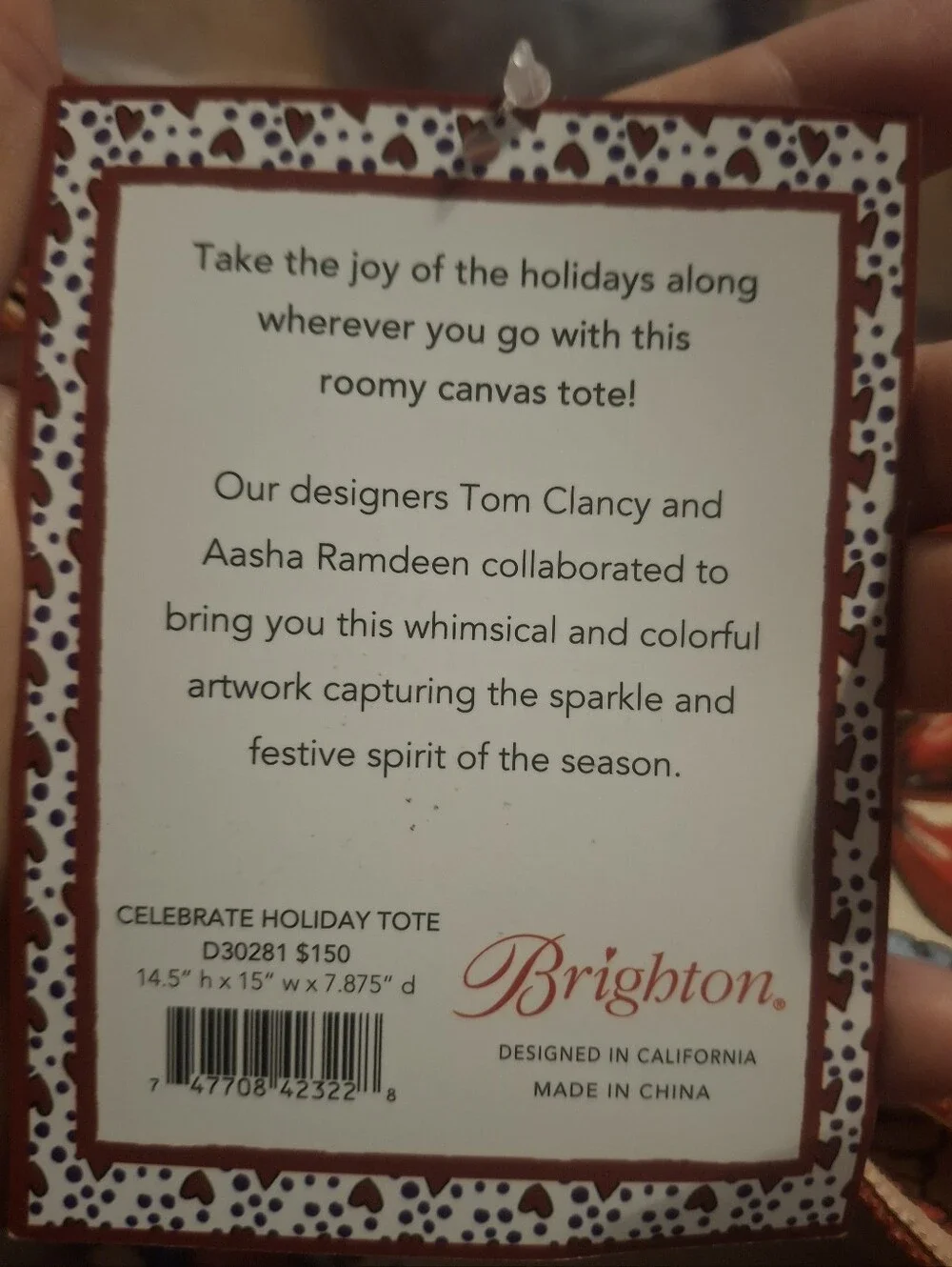 Brighton Holiday Canvas Tote